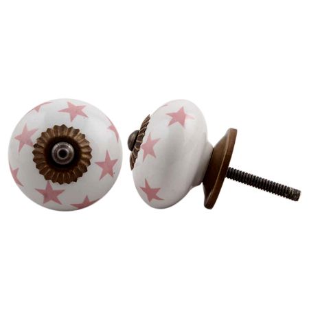 Light Pink Star Ceramic Knob